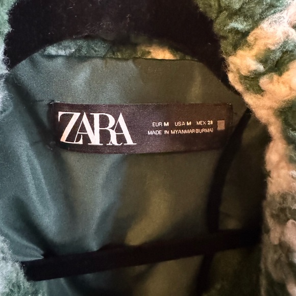 Zara Plaid Shearling Jacket EUC - Picture 4 of 5